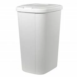 Hefty Trash Cans 13-Gallon White Plastic Trash Can with Lid