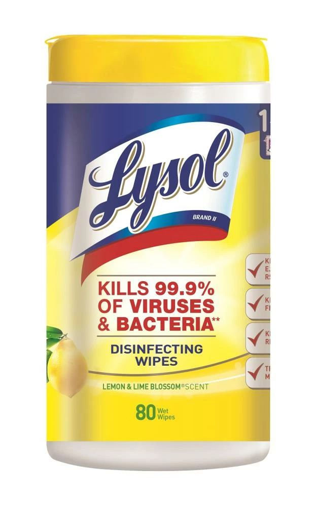 LYSOL All-Purpose Cleaners 80-Count Lemon Disinfectant Wipes All-Purpose Cleaner 3 LYSOL All-Purpose Cleaners 80-Count Lemon Disinfectant Wipes All-Purpose Cleaner