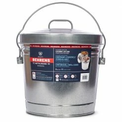 Behrens Trash Cans 6-Gallon Galvanized Steel Trash Can with Lid