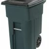 Toter Trash Cans Trash Can 32-Gallon Greenstone Plastic Wheeled Trash Can with Lid -Swiffer Online Trade 00762495