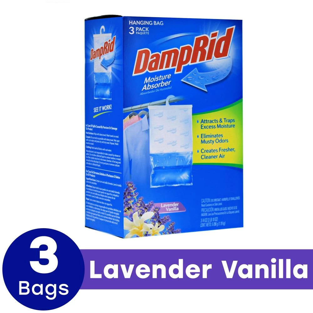 DampRid Moisture Absorbers 42-oz Lavender Vanilla Hanging Moisture Absorber 3 DampRid Moisture Absorbers 42-oz Lavender Vanilla Hanging Moisture Absorber