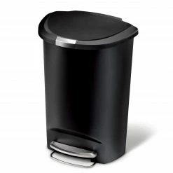 simplehuman Trash Cans 50-Liter Black Plastic Trash Can with Lid