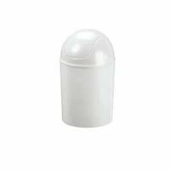 Umbra Trash Cans Can 1.5-Gallon White Plastic Trash Can with Lid
