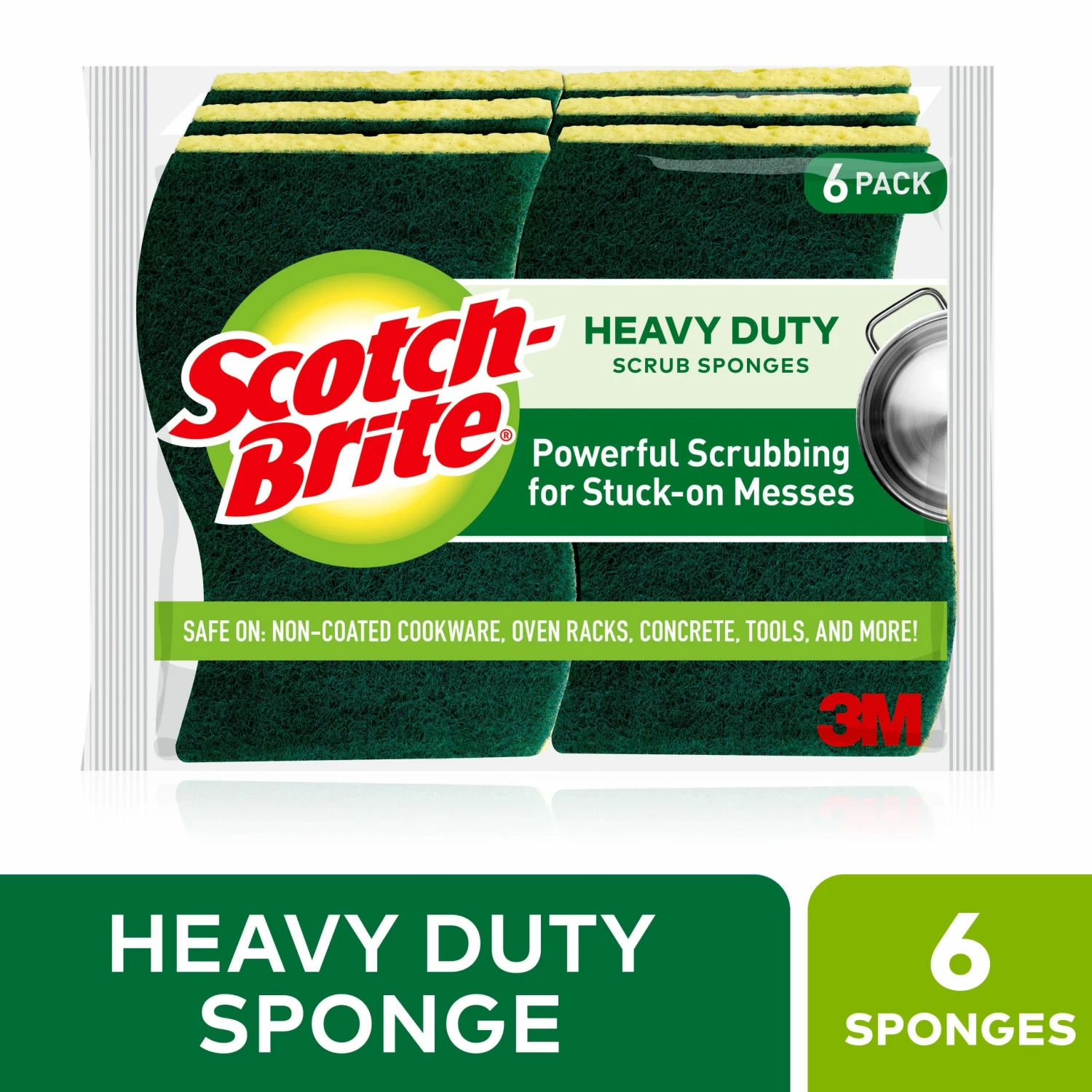 Scotch-Brite Sponges & Scouring Pads Heavy Duty 6-Pack Cellulose Sponge with Scouring Pad 3 Scotch-Brite Sponges & Scouring Pads Heavy Duty 6-Pack Cellulose Sponge with Scouring Pad