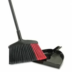 Libman Brooms 14-in Poly Fiber Angle with Dustpan Upright Broom