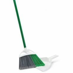 Libman Brooms 11.38-in Poly Fiber Angle with Dustpan Upright Broom
