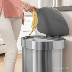 simplehuman Trash Cans 45-Liter Brushed Stainless Steel Steel Trash Can with Lid -Swiffer Online Trade 05502100 scaled