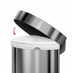simplehuman Trash Cans 45-Liter Brushed Stainless Steel Steel Trash Can with Lid -Swiffer Online Trade 05502101 scaled