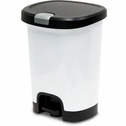 Hefty Trash Cans 7-Gallon White Plastic Touchless Trash Can with Lid