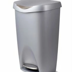 Umbra Trash Cans Cans 50-Liter Nickel Plastic Trash Can with Lid