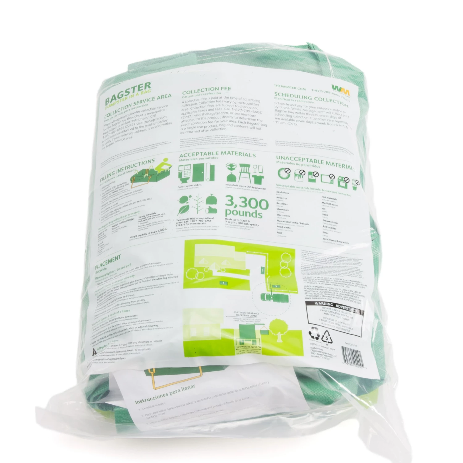 Waste Management Trash Bags Bagter Green Outdoor Polypropylene Construction Trash Bag 5 Waste Management Trash Bags Bagter Green Outdoor Polypropylene Construction Trash Bag - Image 3