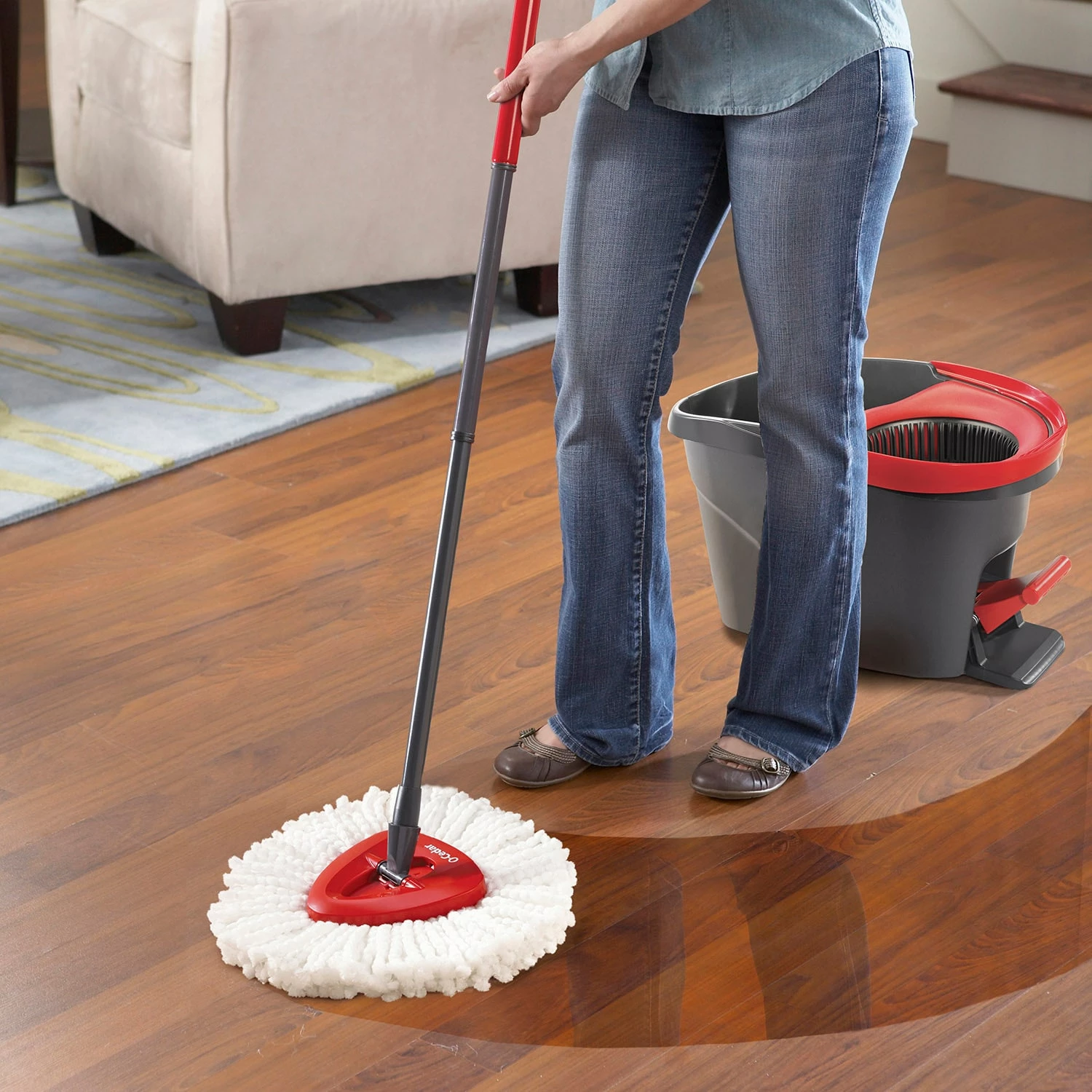 O-Cedar Spin Mops Spin Mop With Bucket 3 O-Cedar Spin Mops Spin Mop With Bucket - Image 2