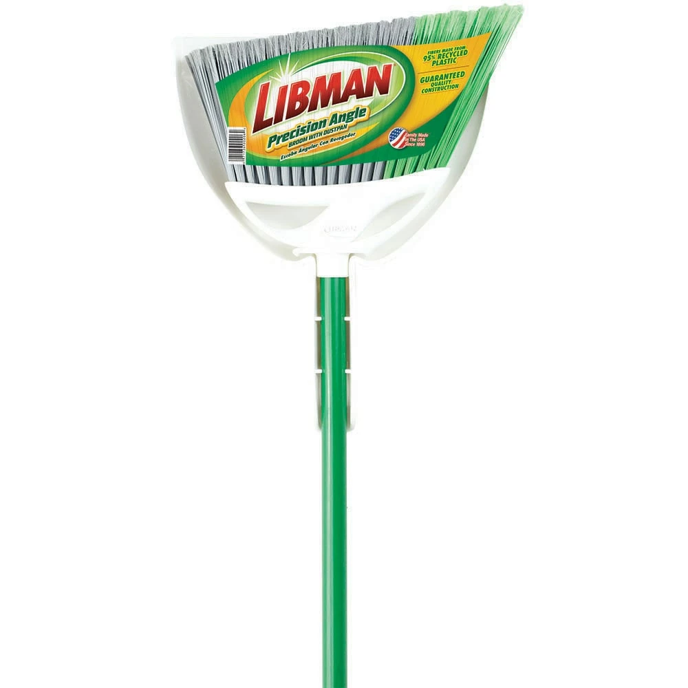 Libman Brooms 11.38-in Poly Fiber Angle with Dustpan Upright Broom 4 Libman Brooms 11.38-in Poly Fiber Angle with Dustpan Upright Broom - Image 2