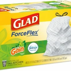 Glad Trash Bags Odor Shield 50-Pack 13-Gallon Gain Original White Polypropylene Kitchen Trash Bag -Swiffer Online Trade 08820006