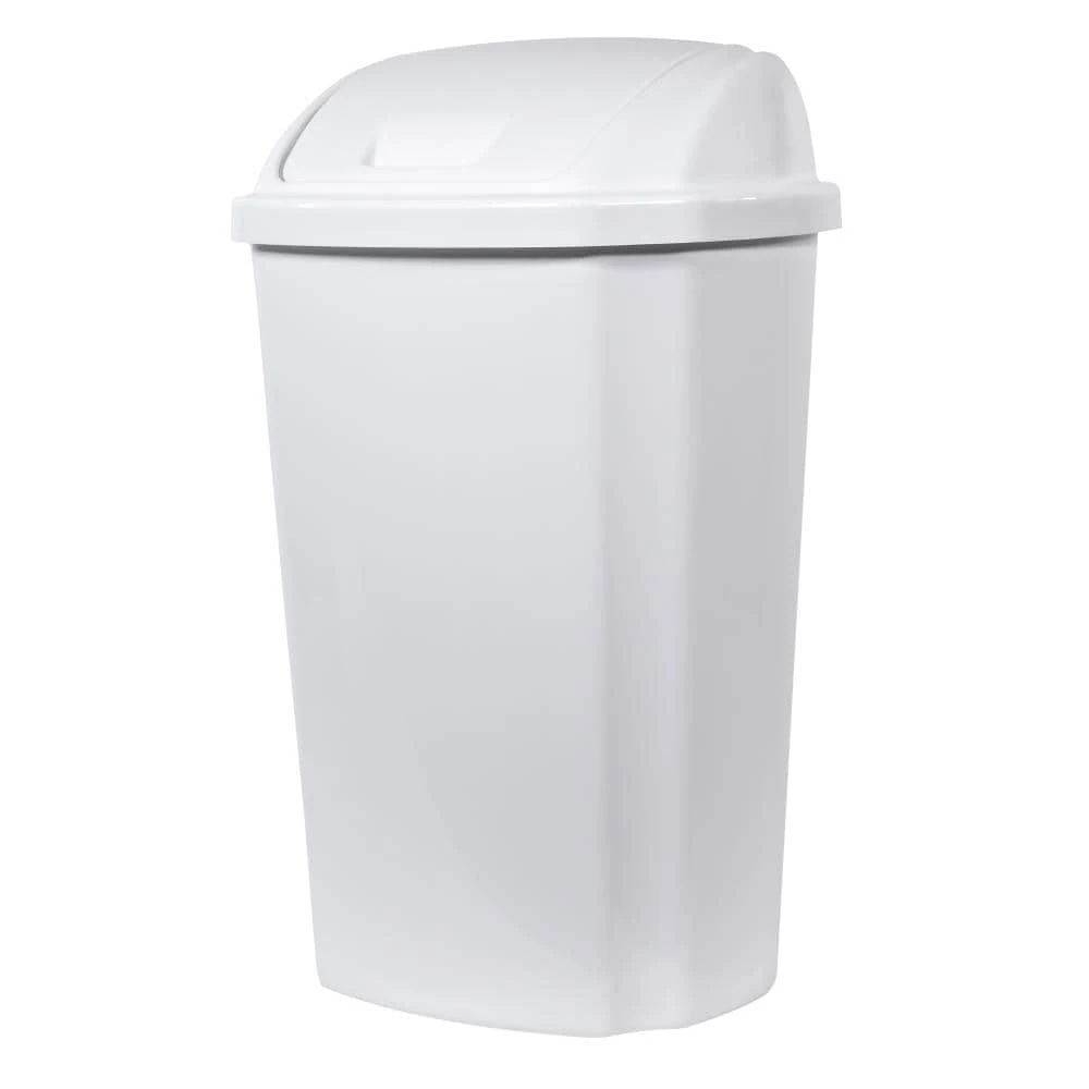 Hefty Trash Cans 13.5-Gallon White Plastic Trash Can with Lid 7 Hefty Trash Cans 13.5-Gallon White Plastic Trash Can with Lid - Image 5