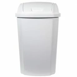 Hefty Trash Cans 13.5-Gallon White Plastic Trash Can with Lid