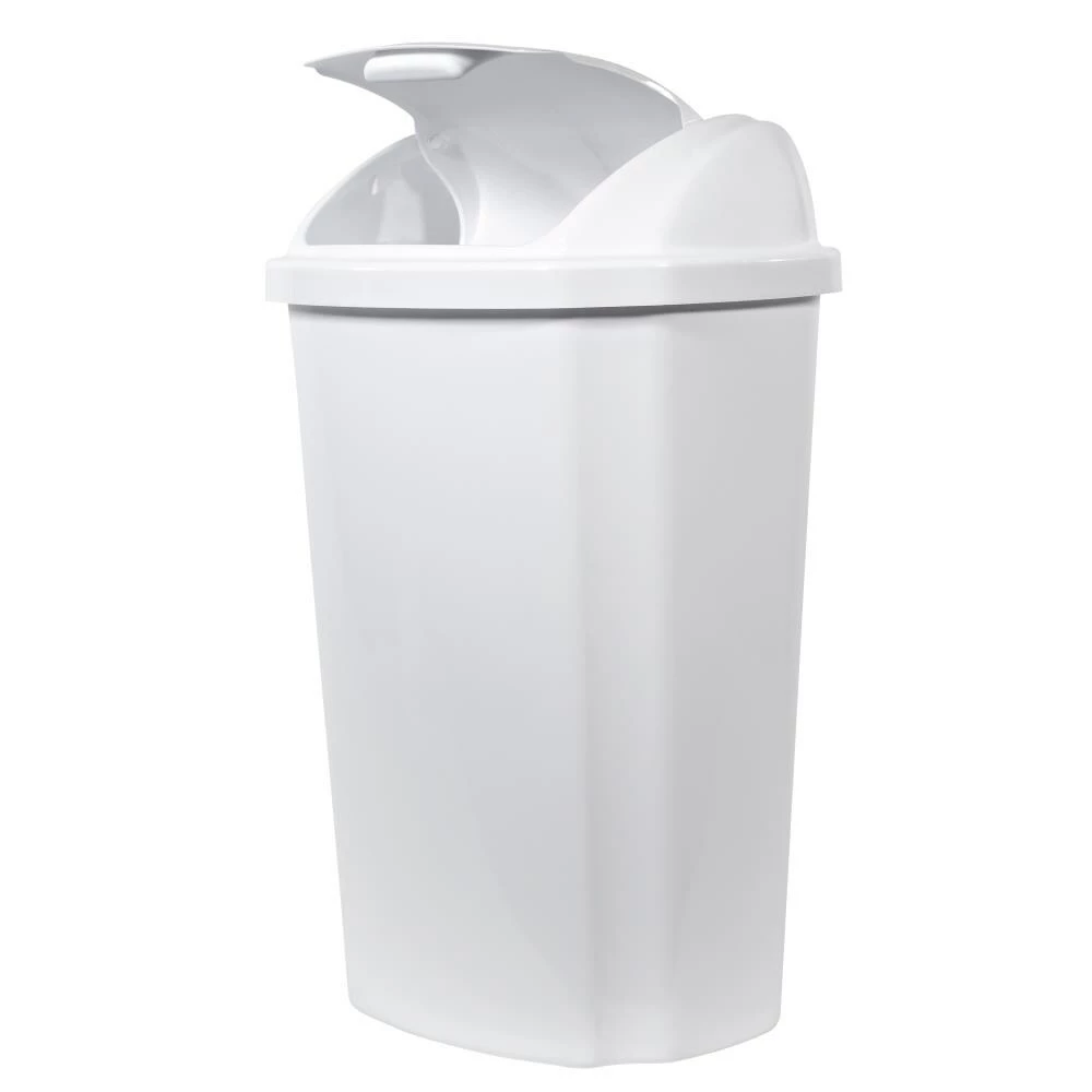 Hefty Trash Cans 13.5-Gallon White Plastic Trash Can with Lid 5 Hefty Trash Cans 13.5-Gallon White Plastic Trash Can with Lid - Image 3