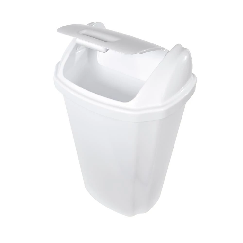 Hefty Trash Cans 13.5-Gallon White Plastic Trash Can with Lid 4 Hefty Trash Cans 13.5-Gallon White Plastic Trash Can with Lid - Image 2