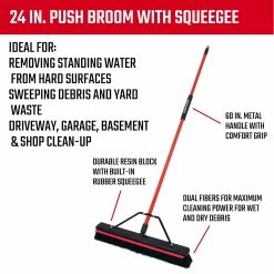 CRAFTSMAN Brooms 24-in Poly Fiber 2-in-1 Squeegee Push Broom 17 CRAFTSMAN Brooms 24-in Poly Fiber 2-in-1 Squeegee Push Broom -Swiffer Online Trade 09841186