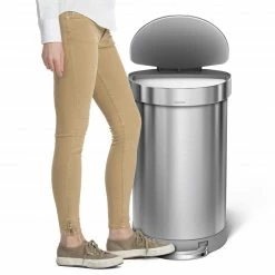 simplehuman Trash Cans 45-Liter Brushed Stainless Steel Steel Trash Can with Lid -Swiffer Online Trade 09891183 scaled