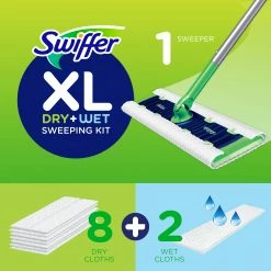 Swiffer Wet Mops Sweeper Dry and Wet XL Sweeping Kit Blend Non-Wringing Flat Wet Mop -Swiffer Online Trade 10359971