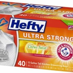 Hefty Trash Bags Hefty Ultra Strong Drawstring Tall Kitchen 40-Pack 13-Gallon Clean Citrus White Plastic Kitchen Trash Bag 7 Hefty Trash Bags Hefty Ultra Strong Drawstring Tall Kitchen 40-Pack 13-Gallon Clean Citrus White Plastic Kitchen Trash Bag -Swiffer Online Trade 10398775