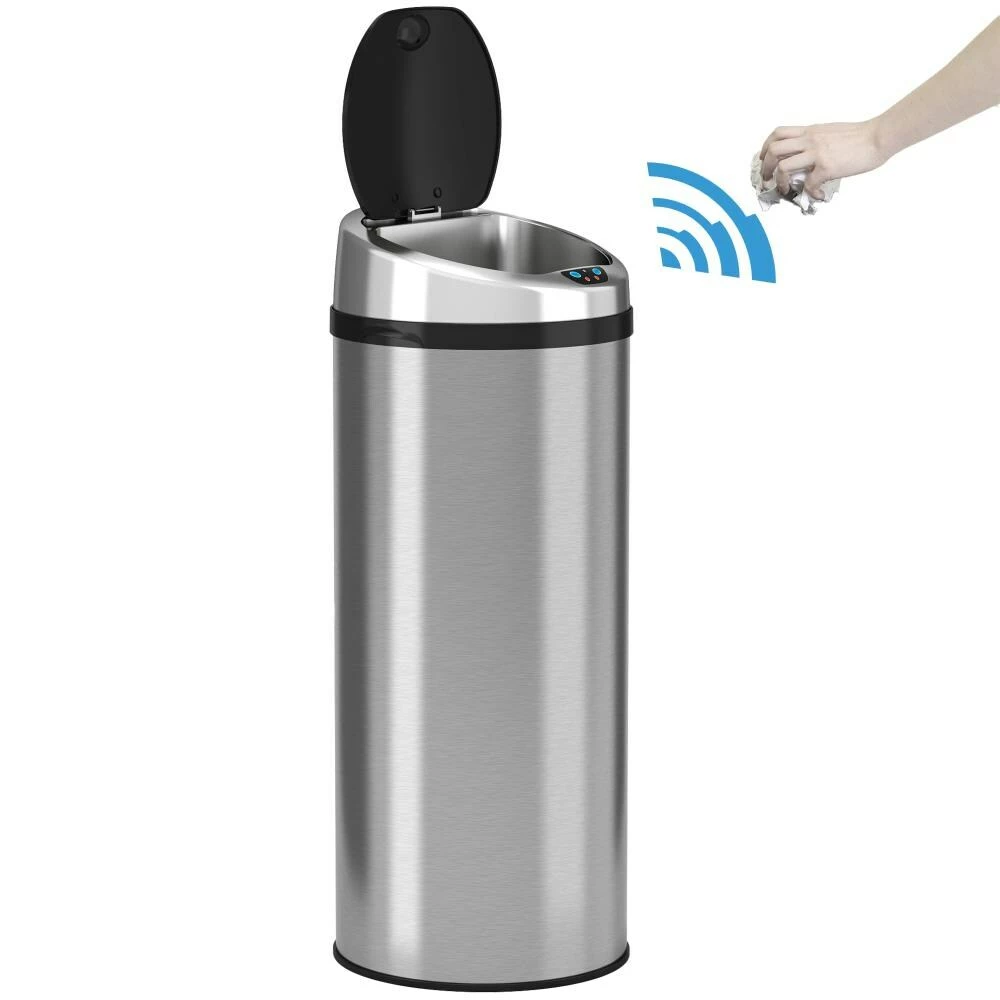 iTouchless Trash Cans 13-Gallon Stainless Steel Metal Touchless Trash Can with Lid 4 iTouchless Trash Cans 13-Gallon Stainless Steel Metal Touchless Trash Can with Lid - Image 2