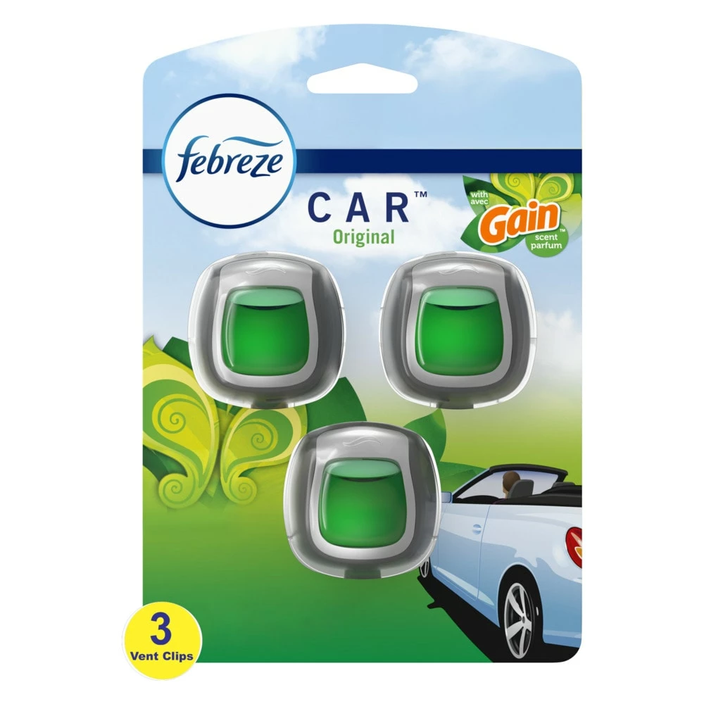 Febreze Air Fresheners Odor Eliminator 3-Pack Gain Original Car Air Freshener 3 Febreze Air Fresheners Odor Eliminator 3-Pack Gain Original Car Air Freshener