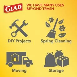 Glad Trash Bags Odor Shield 50-Pack 13-Gallon Gain Original White Polypropylene Kitchen Trash Bag -Swiffer Online Trade 10576813