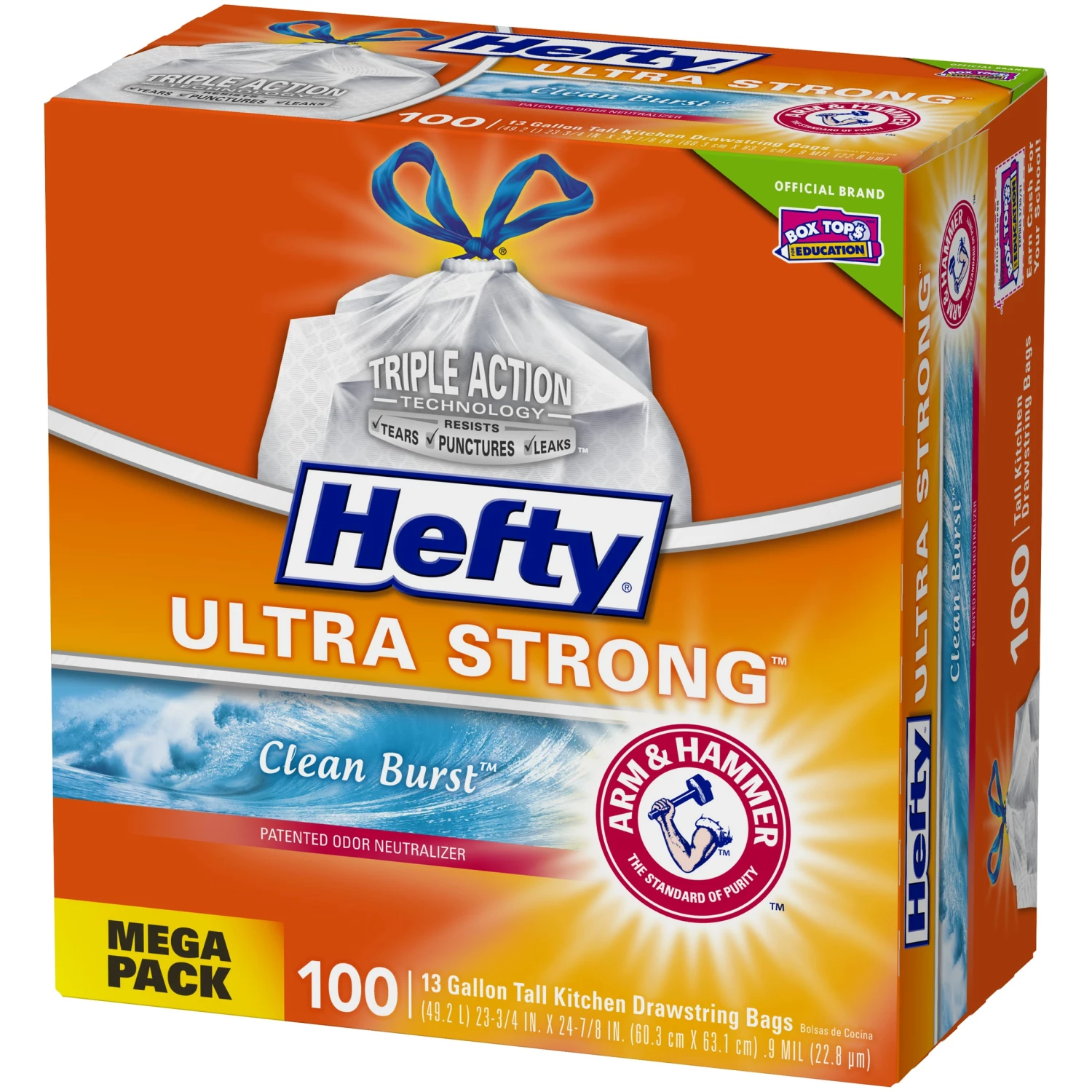 Hefty Trash Bags Hefty Ultra Strong 100-Pack 13-Gallon Clean Burst White Plastic Kitchen Trash Bag 4 Hefty Trash Bags Hefty Ultra Strong 100-Pack 13-Gallon Clean Burst White Plastic Kitchen Trash Bag - Image 2