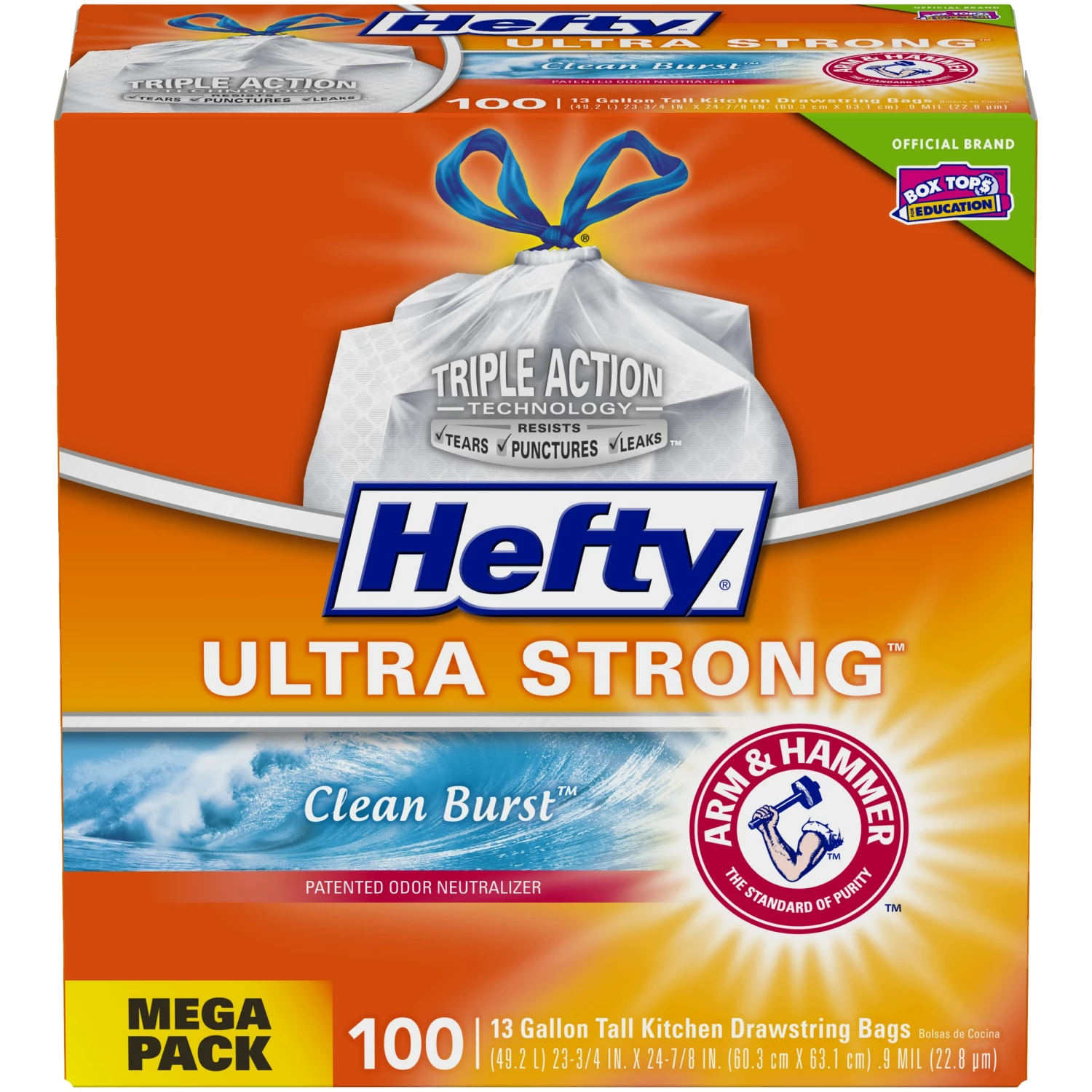 Hefty Trash Bags Hefty Ultra Strong 100-Pack 13-Gallon Clean Burst White Plastic Kitchen Trash Bag 3 Hefty Trash Bags Hefty Ultra Strong 100-Pack 13-Gallon Clean Burst White Plastic Kitchen Trash Bag