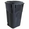 Blue Hawk Trash Cans 32-Gallon Black Plastic Wheeled Trash Can with Lid -Swiffer Online Trade 11518973