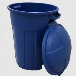 Blue Hawk Recycling Bins 32-Gallon Blue Outdoor Recycling Bin