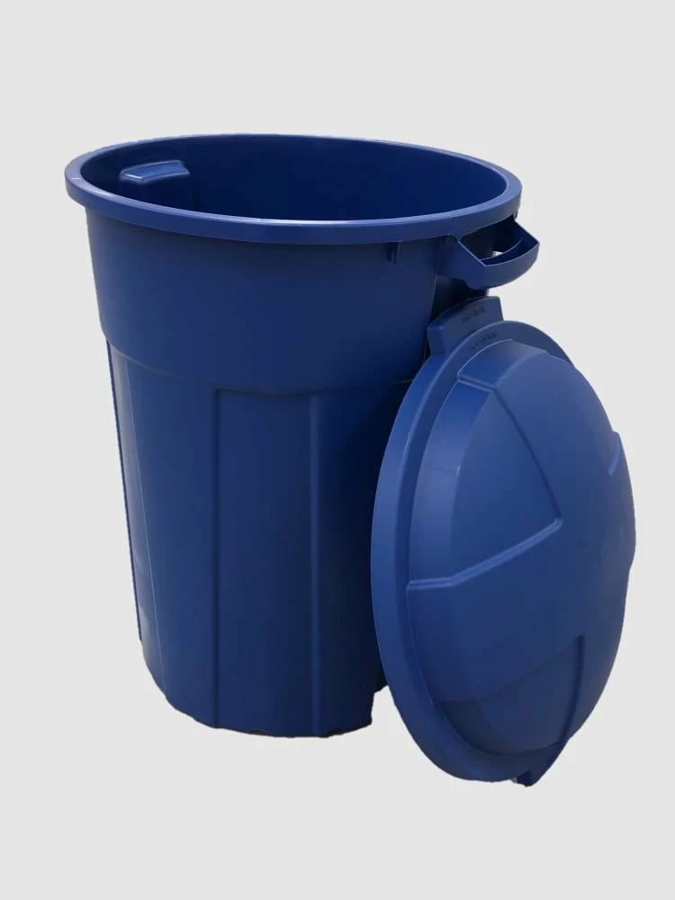 Blue Hawk Recycling Bins 32-Gallon Blue Outdoor Recycling Bin 3 Blue Hawk Recycling Bins 32-Gallon Blue Outdoor Recycling Bin