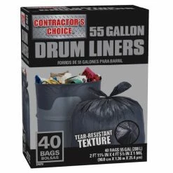 Contractor's Choice Trash Bags Contractor 40-Pack 55-Gallon Black Outdoor Plastic Construction Trash Bag -Swiffer Online Trade 13274455