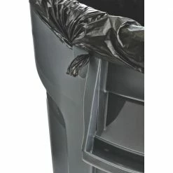 Rubbermaid Commercial Products Trash Cans Brute 44-Gallon Gray Plastic Trash Can with Lid -Swiffer Online Trade 14495341