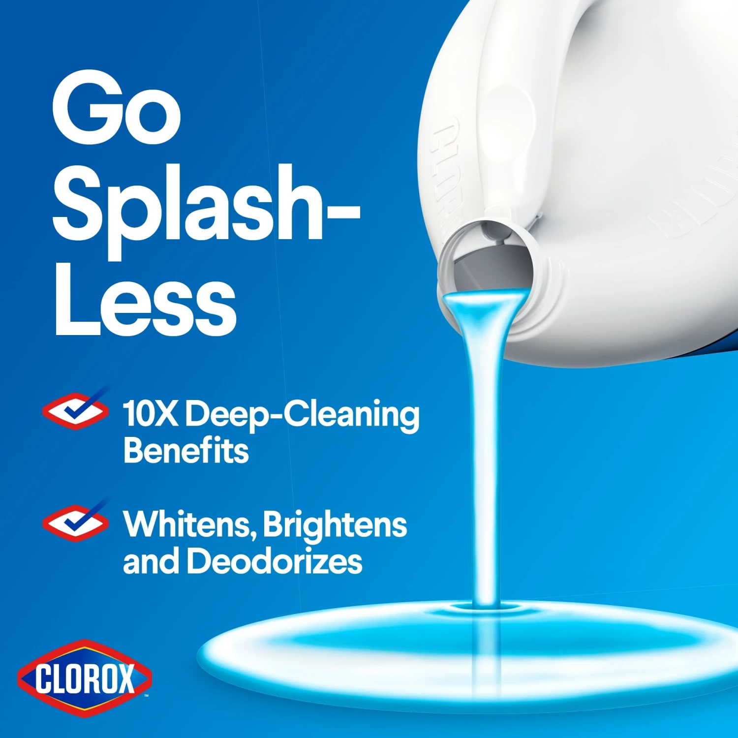 Clorox Splash-Less Liquid Bleach, Regular 77-oz Bottle 7 Clorox Splash-Less Liquid Bleach, Regular 77-oz Bottle - Image 6
