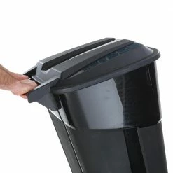 Blue Hawk Trash Cans 32-Gallon Black Plastic Wheeled Trash Can with Lid 12 Blue Hawk Trash Cans 32-Gallon Black Plastic Wheeled Trash Can with Lid -Swiffer Online Trade 14934817