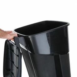 Blue Hawk Trash Cans 32-Gallon Black Plastic Wheeled Trash Can with Lid 13 Blue Hawk Trash Cans 32-Gallon Black Plastic Wheeled Trash Can with Lid -Swiffer Online Trade 14934818