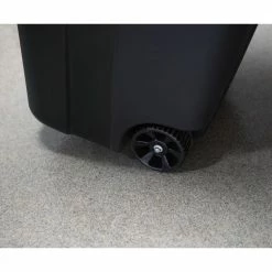Blue Hawk Trash Cans 32-Gallon Black Plastic Wheeled Trash Can with Lid 16 Blue Hawk Trash Cans 32-Gallon Black Plastic Wheeled Trash Can with Lid -Swiffer Online Trade 14934821