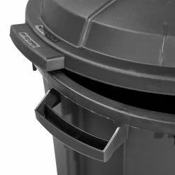 Creative Plastic Concepts Trash Cans Blue Hawk 32-Gallon Black Plastic Trash Can with Lid -Swiffer Online Trade 15095564