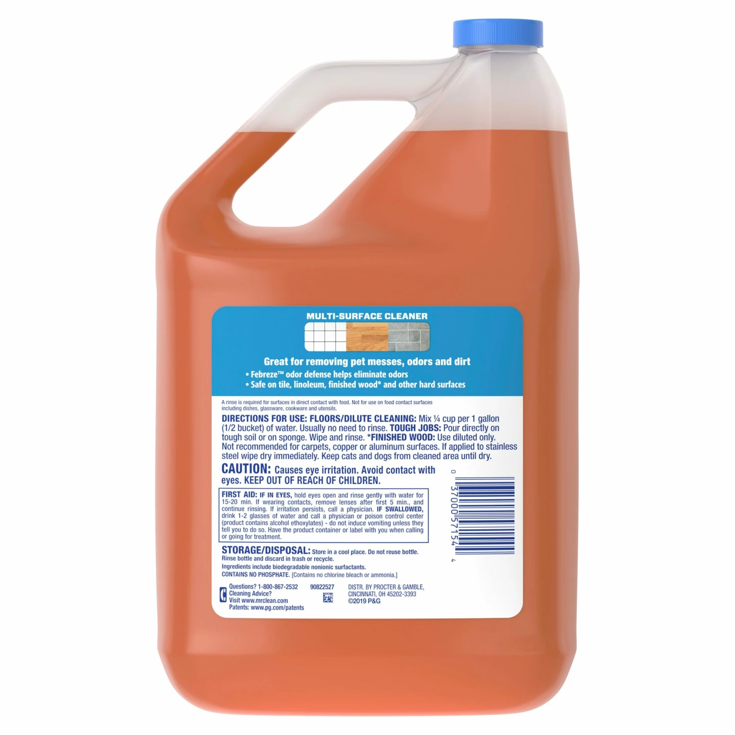 Mr. Clean All-Purpose Cleaners Pet 128-fl oz Febreze Odor Defense Disinfectant Liquid All-Purpose Cleaner 4 Mr. Clean All-Purpose Cleaners Pet 128-fl oz Febreze Odor Defense Disinfectant Liquid All-Purpose Cleaner - Image 2