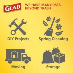 Glad Trash Bags 100-Pack 13-Gallon Fresh Clean Gray Plastic Kitchen Trash Bag -Swiffer Online Trade 16021814