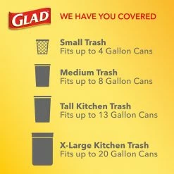 Glad Trash Bags 100-Pack 13-Gallon Fresh Clean Gray Plastic Kitchen Trash Bag -Swiffer Online Trade 16021815