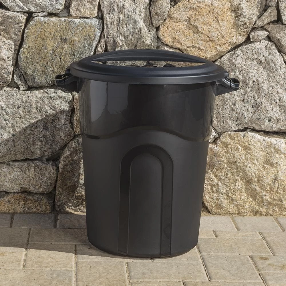 Blue Hawk Trash Cans 20-Gallon Black Plastic Trash Can with Lid 9 Blue Hawk Trash Cans 20-Gallon Black Plastic Trash Can with Lid - Image 7
