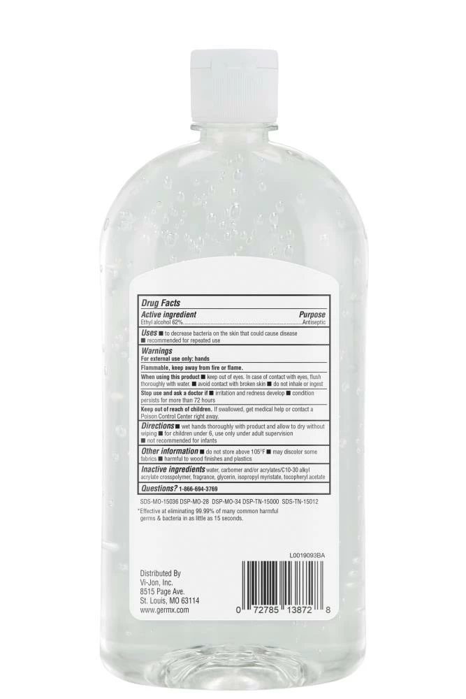 Germ-X Hand Sanitizers 32-oz Fragrance-Free Hand Sanitizer Bottle Gel 4 Germ-X Hand Sanitizers 32-oz Fragrance-Free Hand Sanitizer Bottle Gel - Image 2