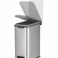 Style Selections Trash Cans 8-Liter Stainless Steel Steel Commercial Trash Can with Lid -Swiffer Online Trade 17783454