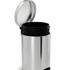simplehuman Trash Cans 1.2-Gallon Brushed Stainless Steel Touchless Trash Can with Lid -Swiffer Online Trade 17906393