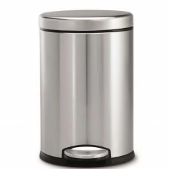 simplehuman Trash Cans 1.2-Gallon Brushed Stainless Steel Touchless Trash Can with Lid -Swiffer Online Trade 17906395