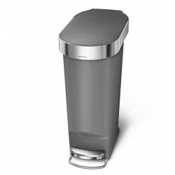 simplehuman Trash Cans 40-Liter Grey Plastic Steel Trash Can with Lid -Swiffer Online Trade 17906876 scaled